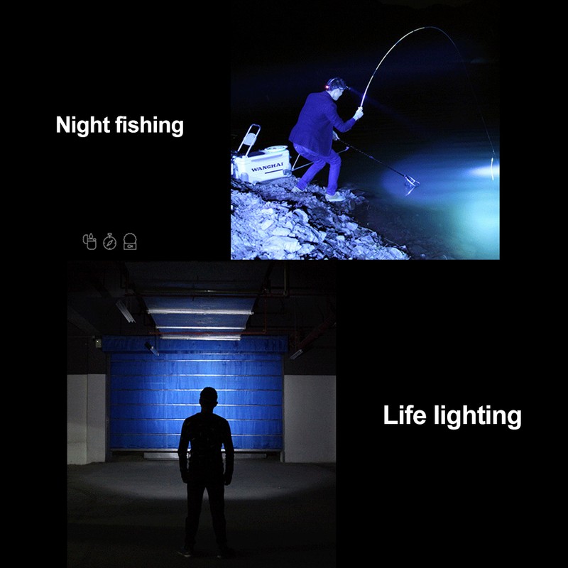LED Hat Light Headlamp Flashlight Adjustable Clip On Lights with