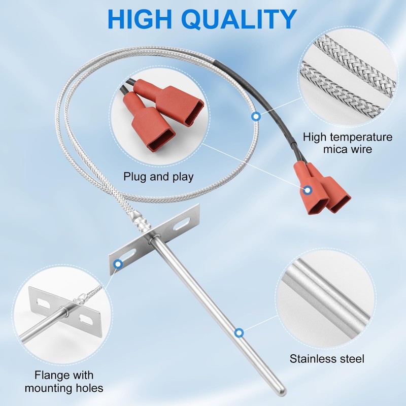 70224 RTD Temperature Probe Sensor, Pellet Grill RTD Temperature Sensor