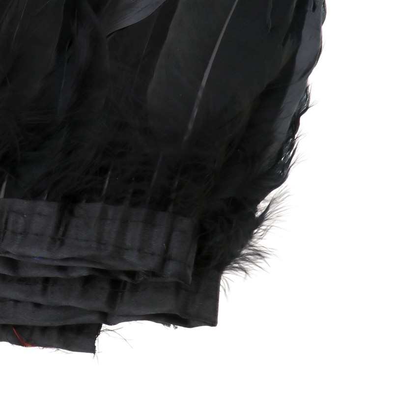 YINETTECH 1 x 2 m Goose Feather Feather Trim Black