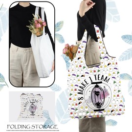 TOBGBE Korean Group Gifts 8 Make 1 Team Foldable Reusable Grocery Bags Aniteez Eco Friendly for Groceries At-z Fans Tote (8 MAKE 1 TEAM F TE)