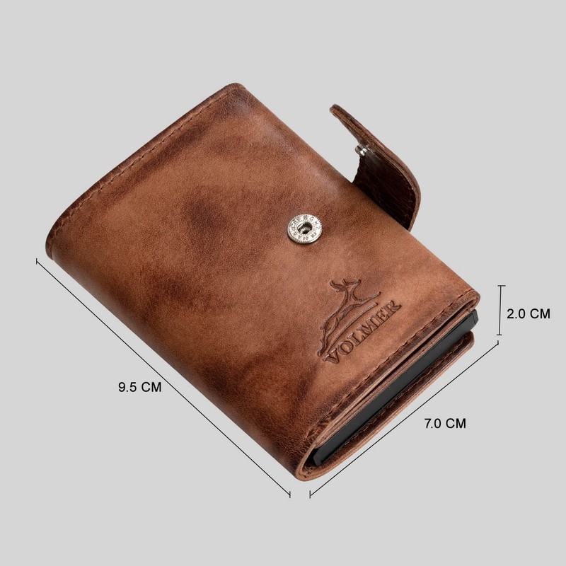 Fa.Volmer ® Pop-up card case made of genuine leather with/without