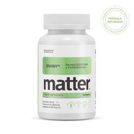 Matter Brainy, Suplemento con Bacopa Monnieri, Ubiquinol CoQ10 Kaneka, Fosfatidilserina SHARP y Quatrefolic, Apoyo a la Concentración, Memoria y...   