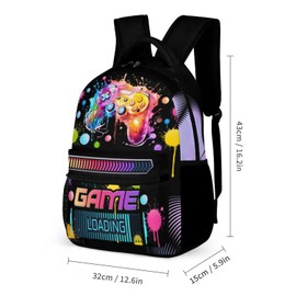 Gamer Boys Backpack Cute Schoolbag for Kids Teens Middle College