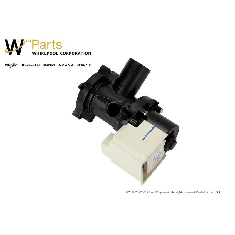 Whirlpool WPW10465252 Top Load Washer Drain Pump, White