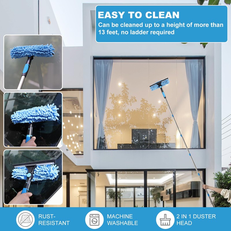 iHUFeather High Reach Duster Kit with14 ft Extension Pole High