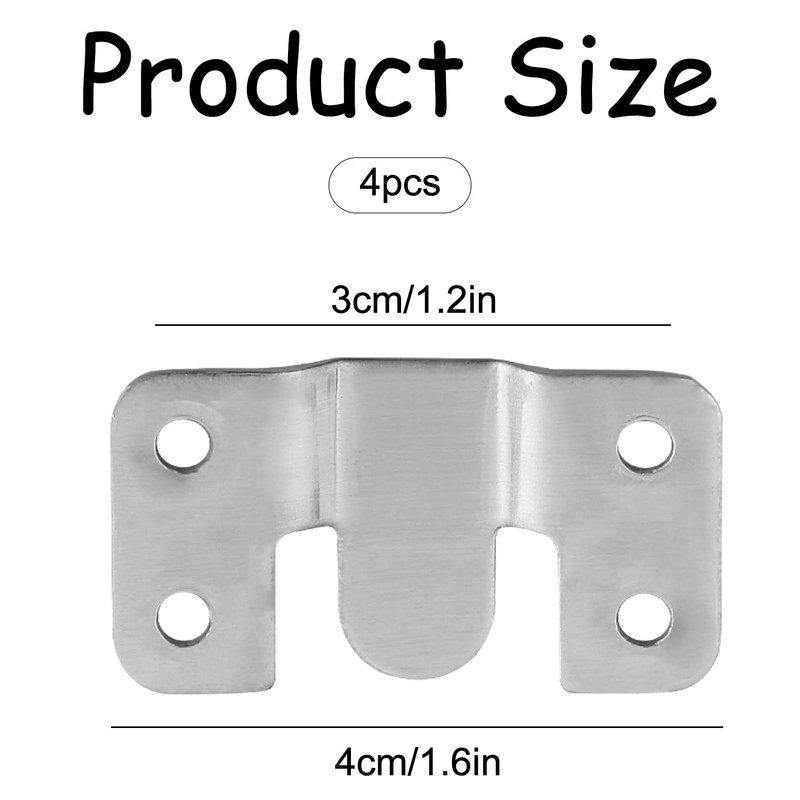 Bojueshaw 4pcs Flush Concealed Mount Brackets,Picture Hanging Z Clip Bracket,Interlocking
