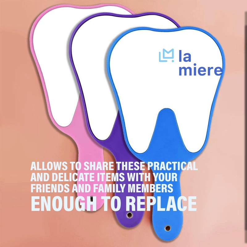 LA MIERE Tooth Shaped Mirror - Hand Mirrors with Handle