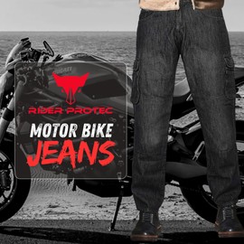 Rider Protec® Motorbike Pants for Men Motorcycle Riding Denim Jeans Motocross Pants Biker Trousers with Removable Armors