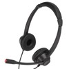 2.5mm Business Headset Binaural Corded Headset with HD Mic for