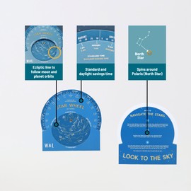 Look To The Sky Star Planisphere Wheel Easy-to-use Stargazing Tool Locate Constellations Stars and Galaxies. Durable Weatherproof Design is Perfect for Beginners and Experts Alike.
