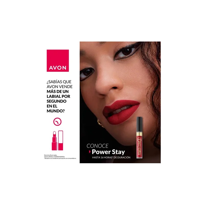Avon Power Stay Labial Liquido Intransferible 16 Hours Acabado Mate