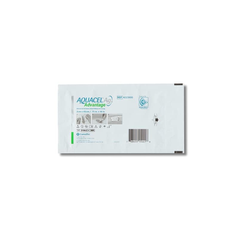 ConvaTec AQUACEL Ag Advantage 2"x2" Enhanced Antimicrobial Hydrofiber Dressing with
