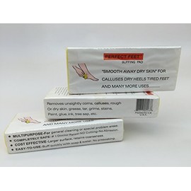 Perfect Feet (LARGE Size) Pumice Buffing Pad Sponge Scrub Bar Block for removing Callus & Smoothing Dry Skin (Quantity: 3 Pieces)