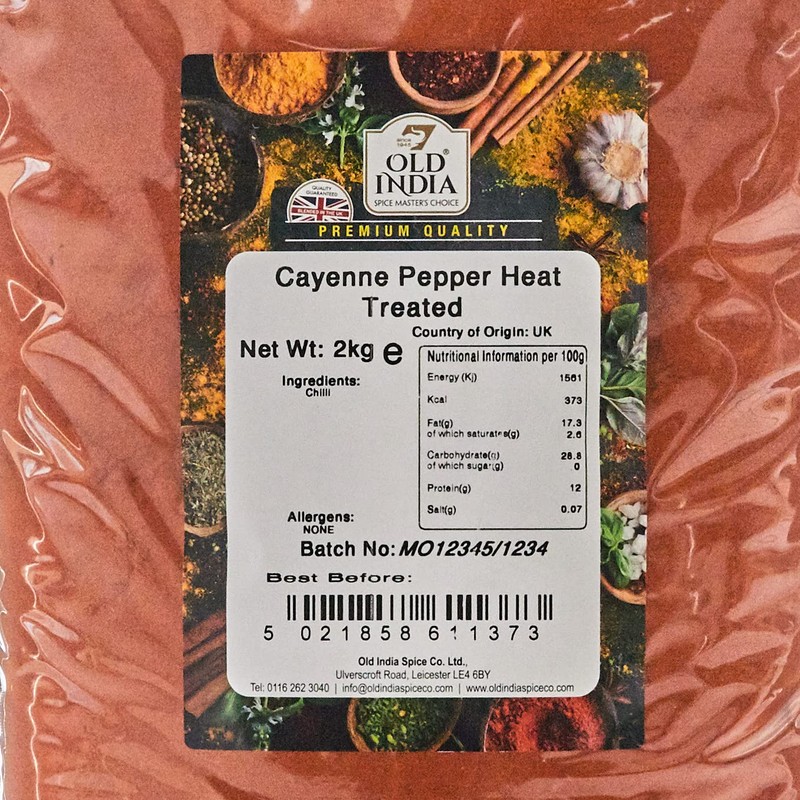 Old India Cayenne Pepper Heat Treated 2kg