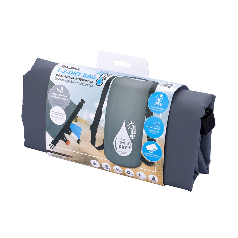 Troika RUC03/GY Outdoor Backpack with Cooling Function and Roll-Top 1-2