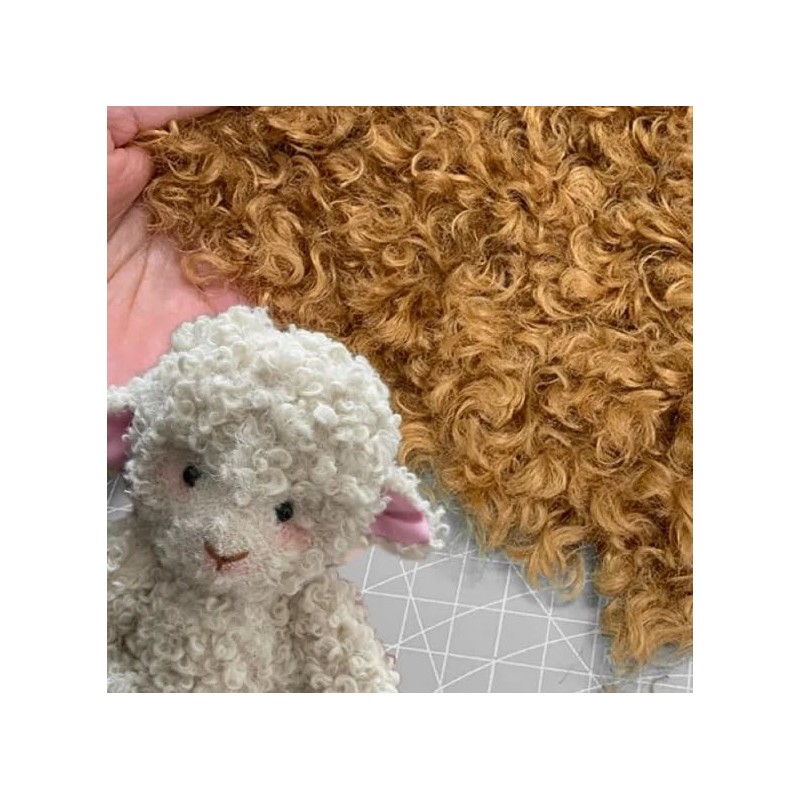 M01477-Try MOREZMORE Curly Fur Faux Fur Fabric Sample Snow White