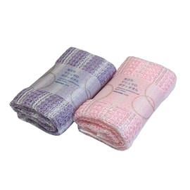 Knit kobo.h Body Towel, Set of 2, Foaming Marshmallow, Corn Fiber, Soft, Approx. 9.1 x 39.4 inches (23 x 100 cm), Made in Japan, Polylactic Acid (Purple/Pink)