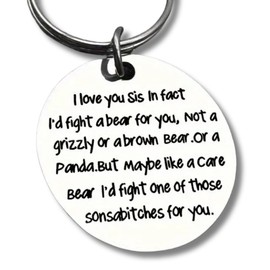 Tied By Love I Love You Sis Keyring Sister Sibling Friend BFF Round Keychain Best Friend Gift Bag Charm Jewellery Birthday Gift Keyrings Key Chain Unisex Key Ring