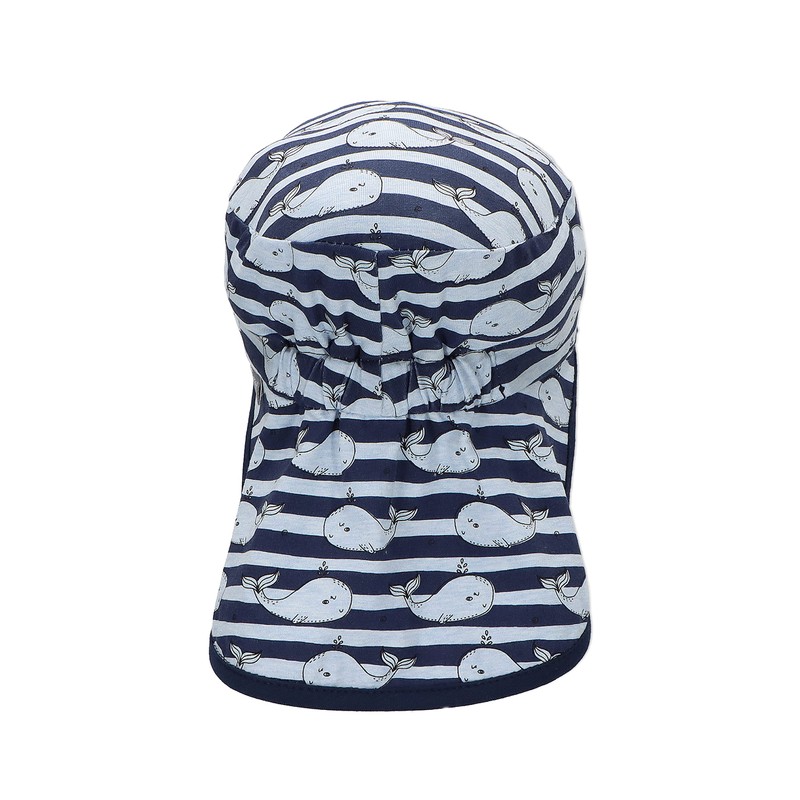 Sterntaler Wali Boys' Peaked Cap with Neck Protection, blue