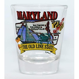Maryland State Elements Map Shot Glass