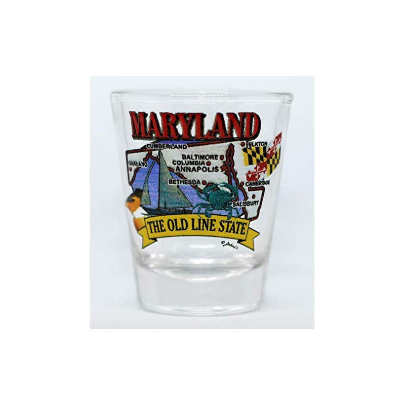 Maryland State Elements Map Shot Glass