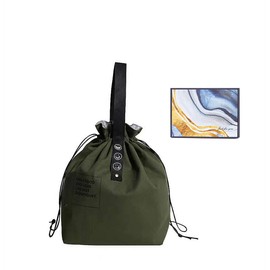 Daross Insulated Lunch Bag, Available in Large and Small (2 Sizes), Drawstring Closure, Keeps Cold/Hot, 100% Cotton Canvas Fabric, Large Capacity, Convenient, Simple, Fashionable, Plain, Casual Shopping Bag, For Outdoors, Camping, Picnics (M, Dark Green)