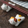 5 Pieces Cat Chopstick Rack, Cute Cartoon Ornaments, Ceramic Cat
