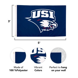 University of Southern Indiana Flag USI Screaming Eagles Flags Banners 100% Polyester Indoor Outdoor 3x5 (Style 4)