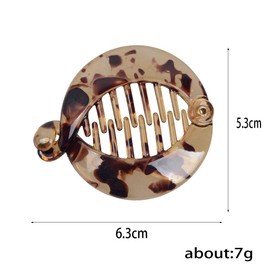 2 PCS French Side Combs Hair Clip Small Round Banana Combs Fashion Interlocking Banana Combs Flat Shark Hair Clincher (Deep Coffee Light Coffee)