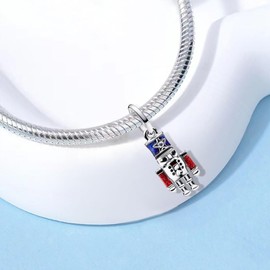 PHCLASY Heart Family Charm Pendant Christmas Bead Charms 925 Sterling Silver Pendant for European Bracelets and Necklaces for Women, Cubic Zirconia