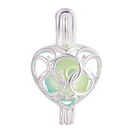 Vie jeune 10 unidades de cuentas de plata brillante con forma de corazón y perlas de ostra, difusor de aceite esencial, regalos divertidos (corazón-olímpico)