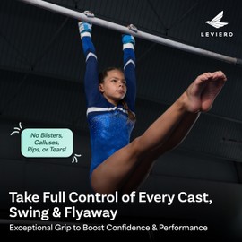 LEVIERO - Juego de empuñaduras de gimnasia para niñas, agarre de espiga con piel suave, correas de muñeca de gancho y bucle, y agujeros ajustables para los dedos, para todas las edades, (Aqua, 1)