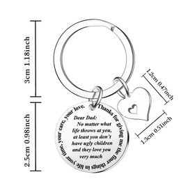 Ghloyza Funny Dad Keyring Funny Father Presents from Daughter for Daddy Keyring I Love You Dad Keyring Thank You Dad Keyring Father's Day Gifts for Fathers Birthday Presents Chirstmas Gifts for Dad