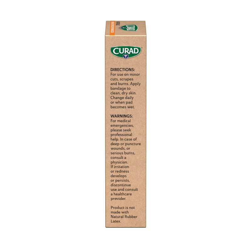 CURAD Naturals Baking Soda Bandages 2" x 4", Individually Wrapped