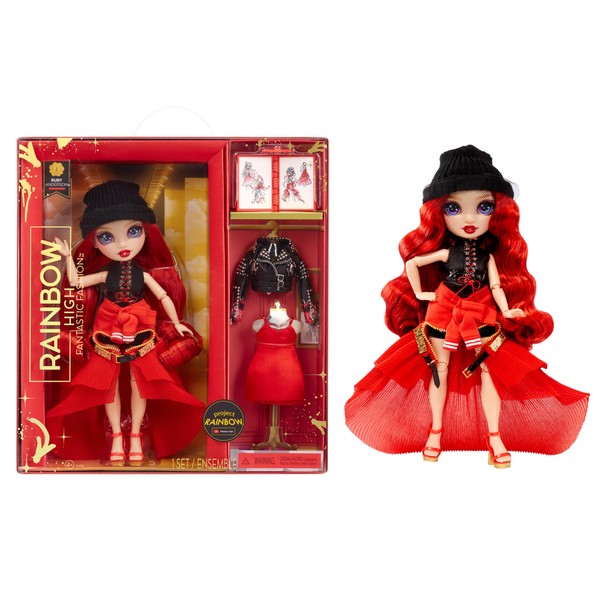 Rainbow High Fantastic Fashion Doll - Ruby Anderson - Red Fashion Doll and Playset with 2 Outfits & Fashion Accessories - For Collectors and Children from 4-12 Years