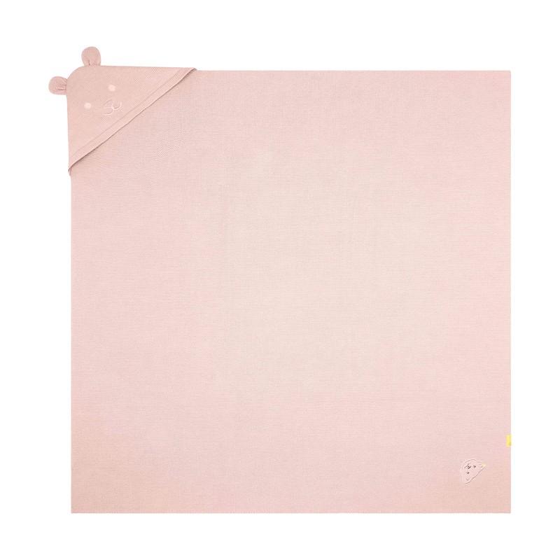 Steiff Unisex Baby Basic Blanket Knitted GOTS, Silver Pink, Silver