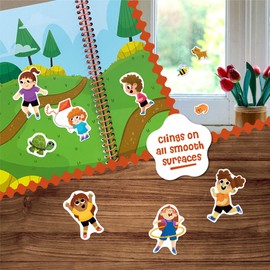 DINO MINI Stick4Ever Jelly Sticker Book - for Kids - Waterproof, Easy to Clean Jelly Stickers for Kids - Reusable Sticker Book for Toddlers with 50 Pcs of Jelly Stickers (Forest)
