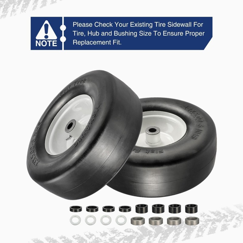 MaxAuto Lawn Mower Tires 13x5.00-6 Flat Free Tire and Wheel