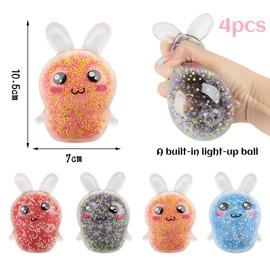Hillylolly Anti-Stress Ball Pack of 4 Rabbit Anti-Stress Ball Children Adults Stress Ball Kneading Ball for Hands Therapy, Soft Stress Balls, Squishy Ball, Fidget Toys Anxiety and Stress Relief