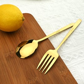 JANKNG 20-Piece Gold Silverware Set, 18/10 Stainless Steel Flatware Cutlery Set Service for 4, Tableware Eating Utensils Include Knives/Forks/Spoons, Mirror Polished, Dishwasher Safe