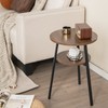 Giantex Round End Table Set of 2, Retro Bedside Table