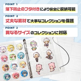 VENGOO Can Badge Cover, Can Badge Storage, Key Holder, File + 3 Small Pockets + 3 Large Pockets, Acrylic Stand, Acsta, Drop Prevention Lid, Durable