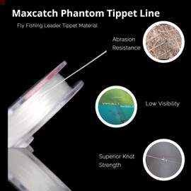 M MAXIMUMCATCH Maxcatch Fly Fishing Tippet Line Material with Tippet Line Holder & Tender, Clear, 55Yds, 4PCS/6PCS (4 Pieces with Holder/55YDS, 3X+4X+5X+6X-55Yds)