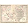 1876 County Map of Texas by S.A. Mitchell