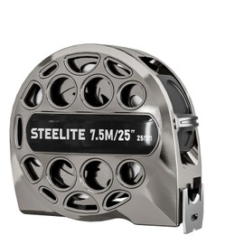 STEELITE Tape Measure 25'FT Foot/7.5M Stainless Steel Retractable Measuring Tape Dual Units Scale for Construction Household Woodworking Cool Gray