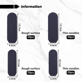 Pack of 80 Foot File Replacement Sheets, Foot File Sandpaper Sheets, Pedicure Foot File Replacement Pads, Wear-resistant and Waterproof Sanding Pads, Sanding Pads for Rough and Fine Surfaces