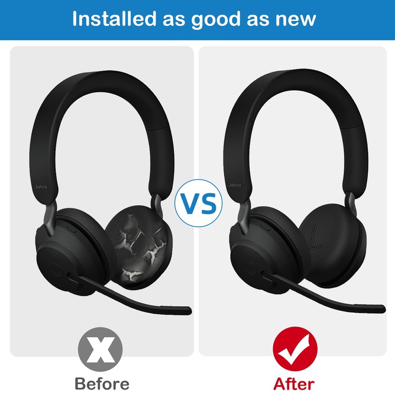 Replacement Ear Pads for Jabra Evolve2 65/Evolve2 40/Elite 45h On-Ear