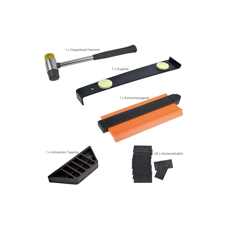 Laminate Flooring Installation Kit with Tapping Block, Pull Rod, Hammer,