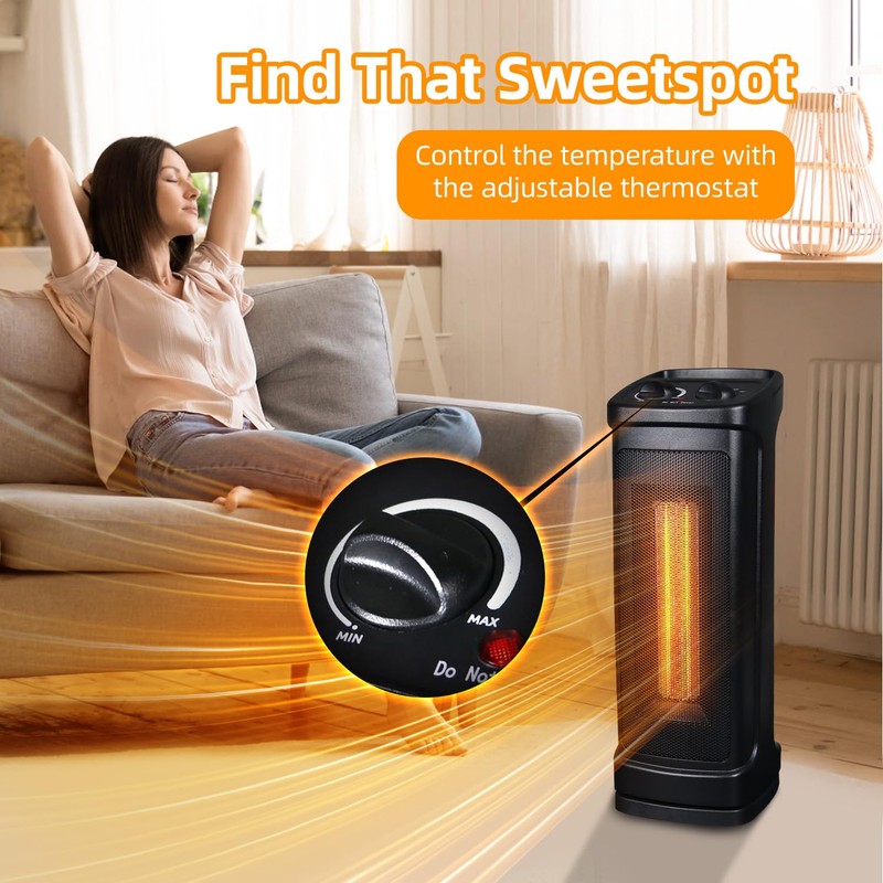 Elevon Space Heater for Indoor Use, 1500W Electric Portable Ceramic