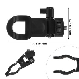 Xindojuz 2pcs Camera Clip, Anti-Slip Selfie Light Clip for Monitor Mount with 1/4 Universal Screw Multiple-Use Camera Clamp Phone Light Holder Attachment for Laptop Tripod Live Stream (Black, White)